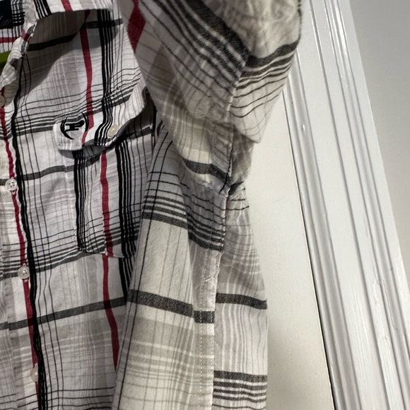 VTG 90’s Phat Farm Black and Red Plaid Men's Button Down Logo Streetwear large - Picture 12 of 14